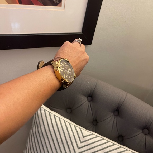 JBW G4 #J6248LE Men’s Gold Watch With Brown Strap - Picture 17 of 17